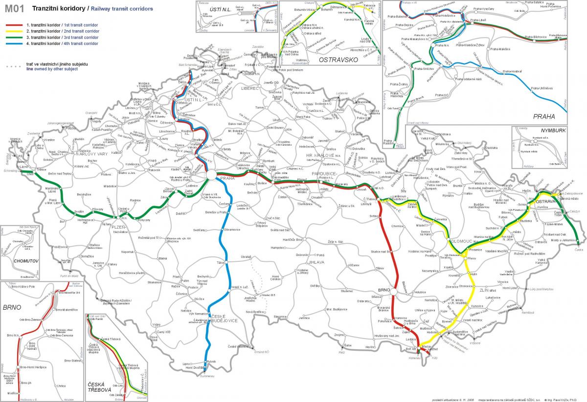 Tschechische Republik (Tschechoslowakei) Zuglinienkarte
