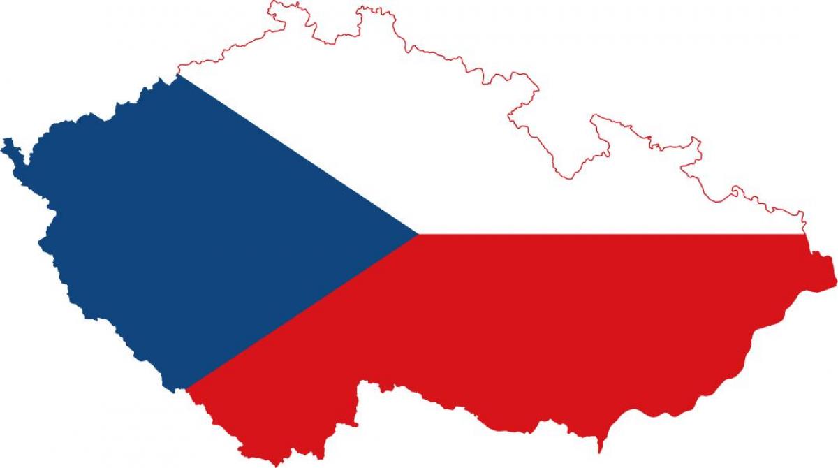 Karte der Flagge der Tschechischen Republik (Tschechoslowakei)
